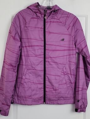 New Balance Womens Lilac Mesh Lined Hooded Running Jacket - Size S - EUC